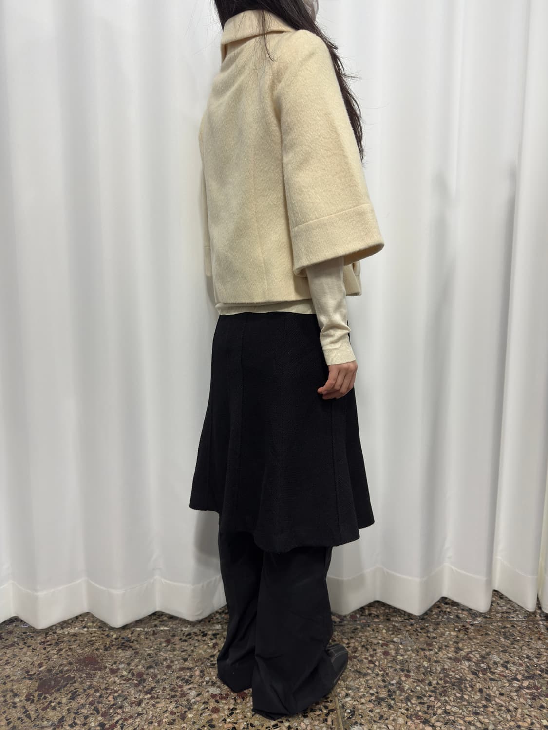 mori ivory button half coat 상품이미지7