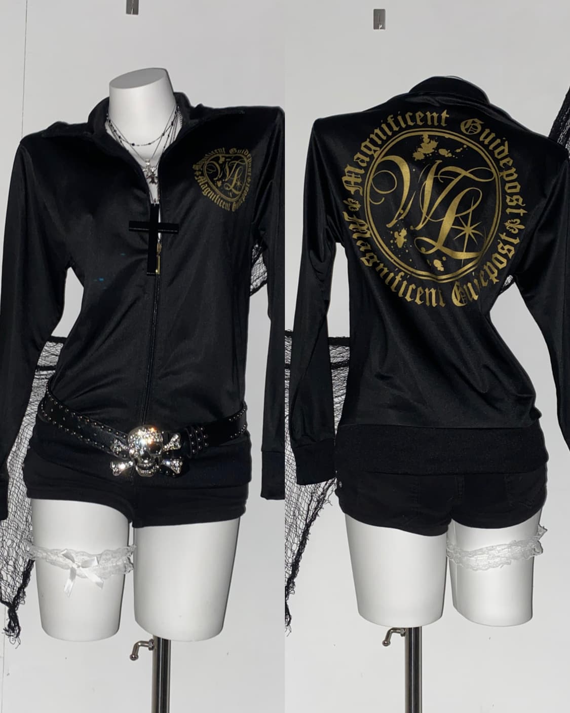 ꒰ঌ 펑투케 골드 레터링 져지 집업 ໒꒱ 상품이미지1