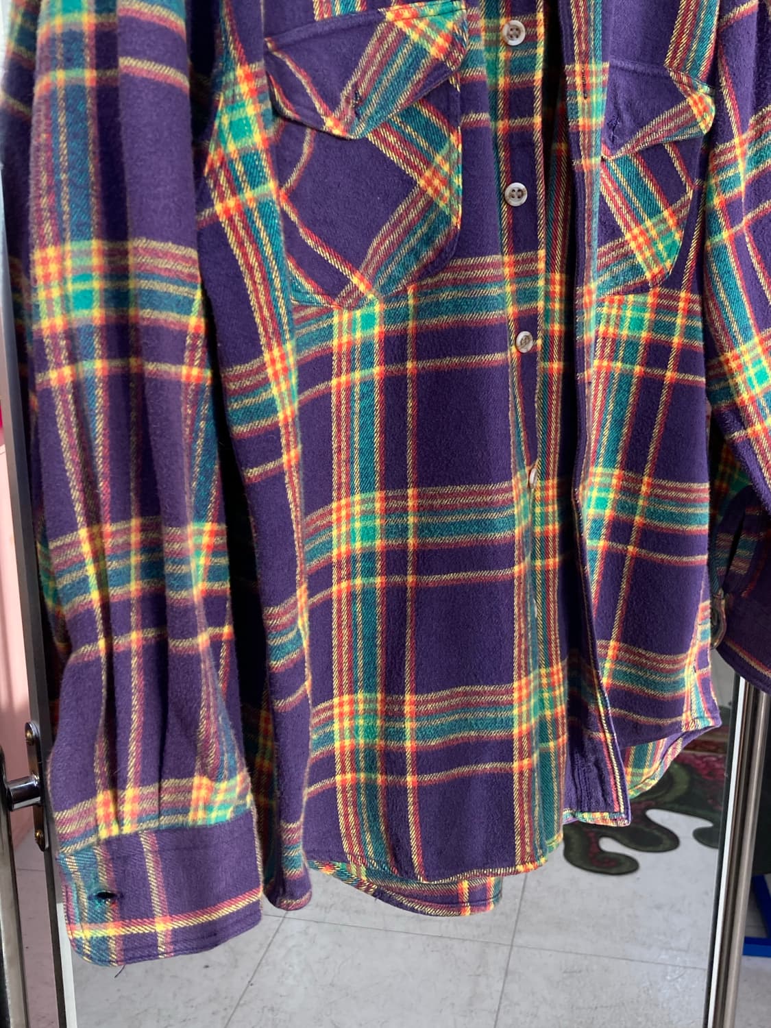 빈티지 도톰 블루 체크 셔츠 상품이미지4