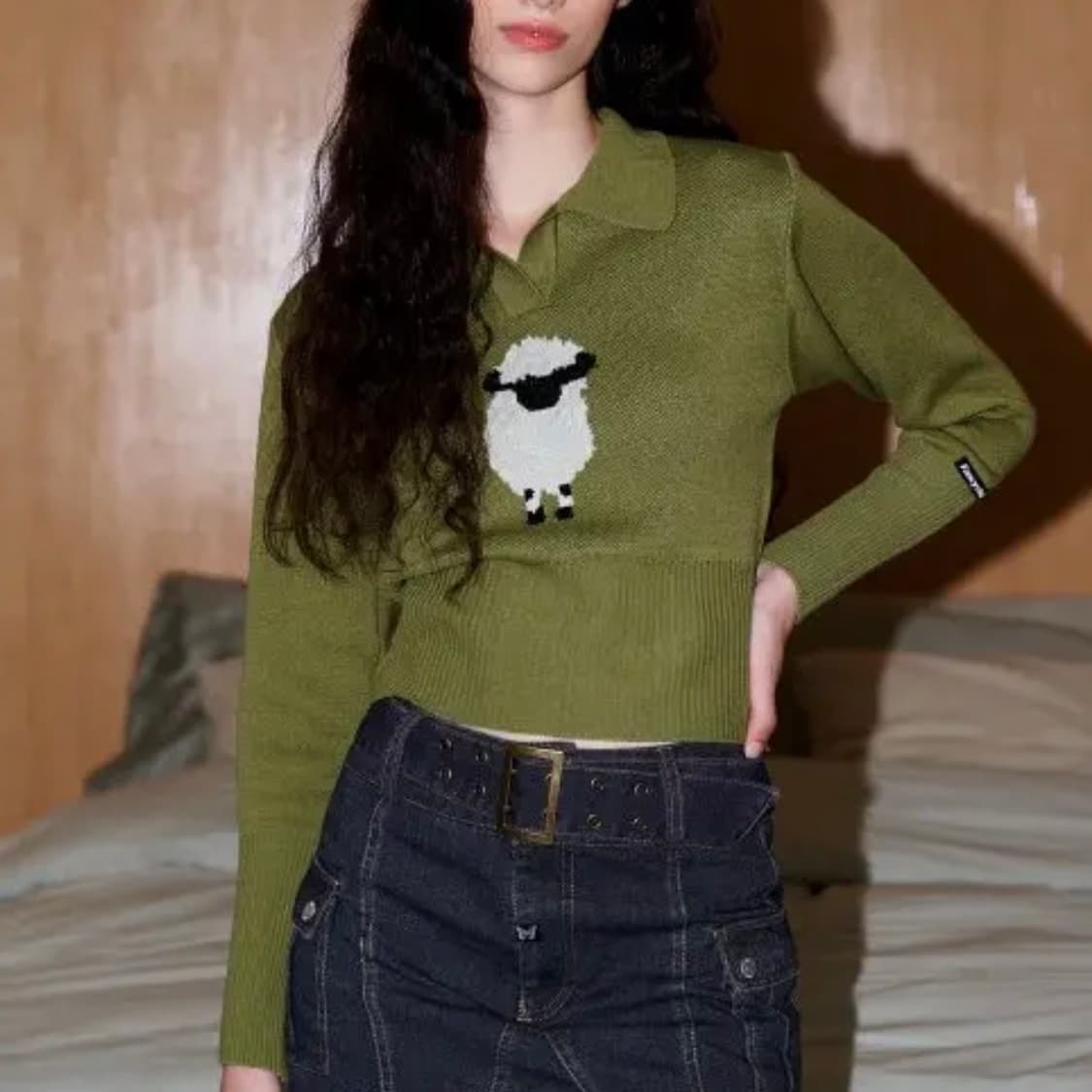 FANCY CLUB 자카드 키치 크롭 니트 상품이미지2