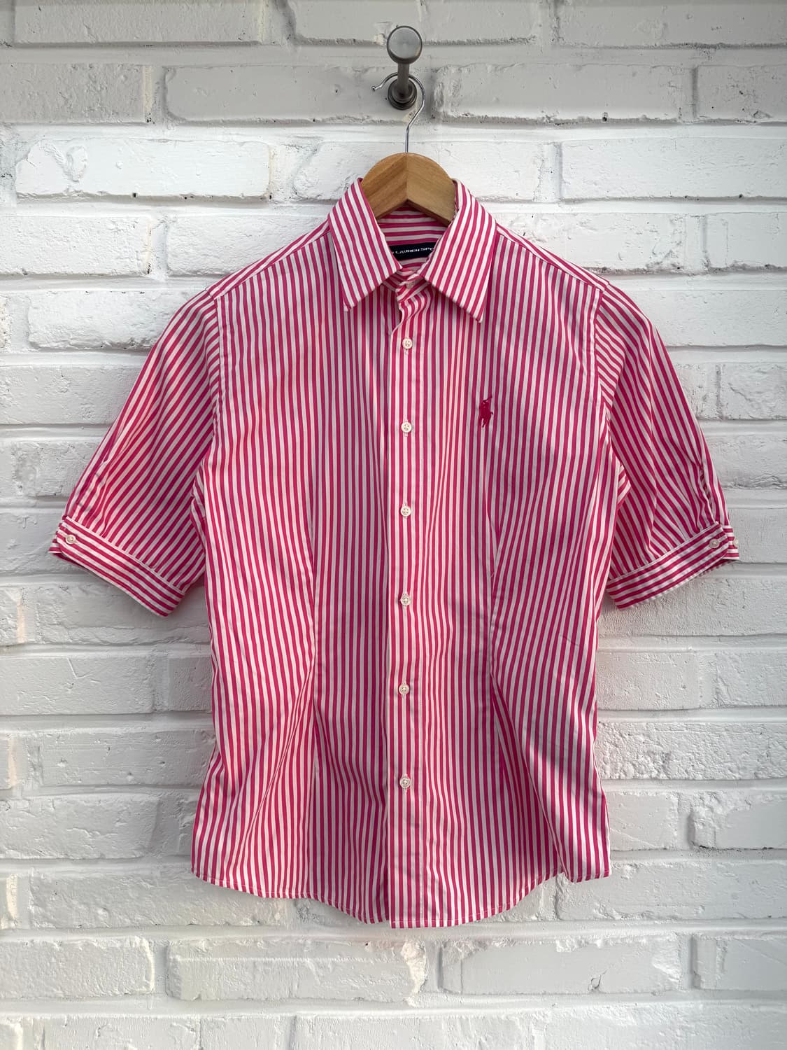 랄프로렌 스포츠 핑크 스트라이프 반팔셔츠 상품이미지3