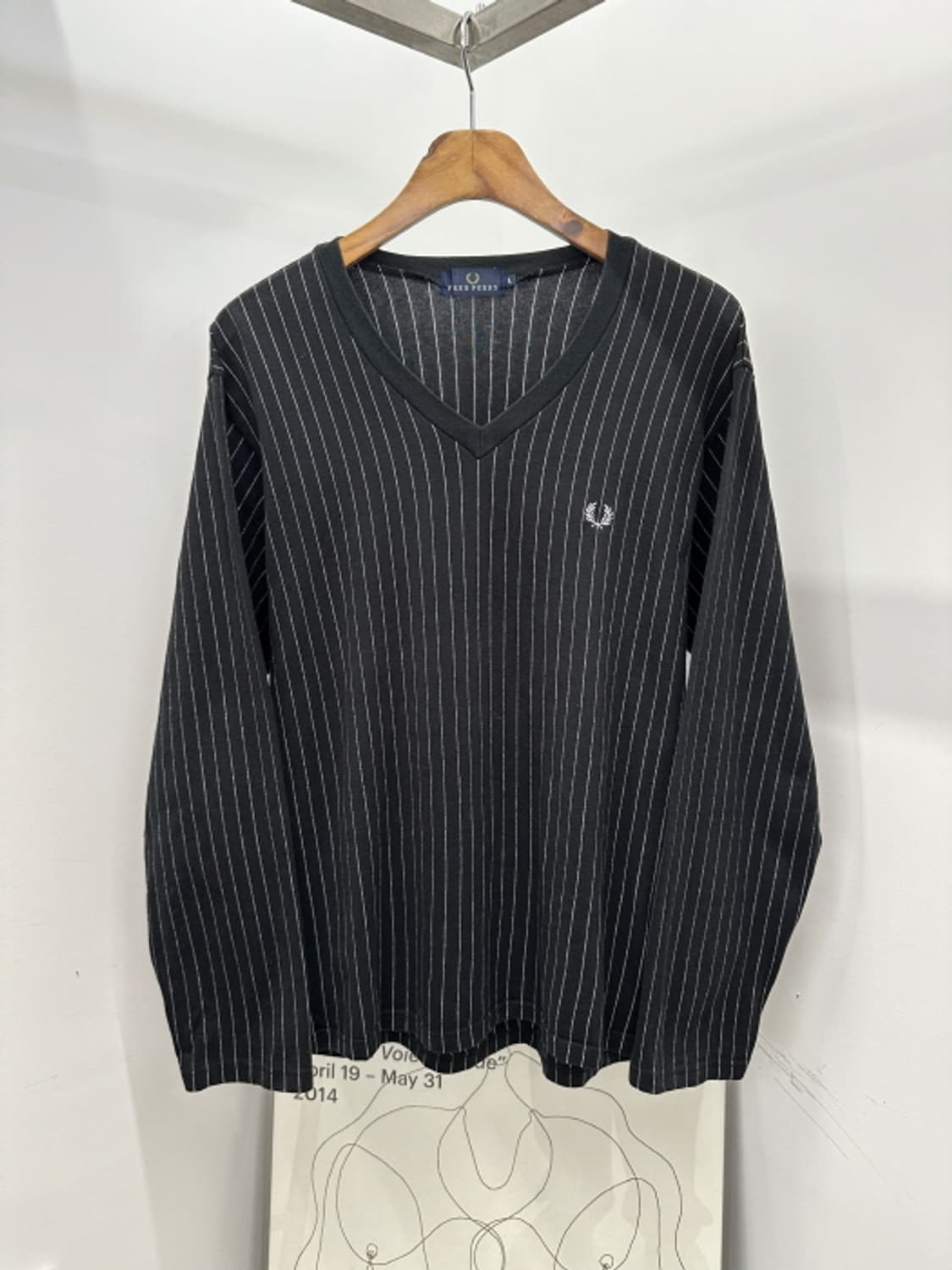 FRED PERRY V넥 스트라이프 롱슬리브 (M) 상품이미지1