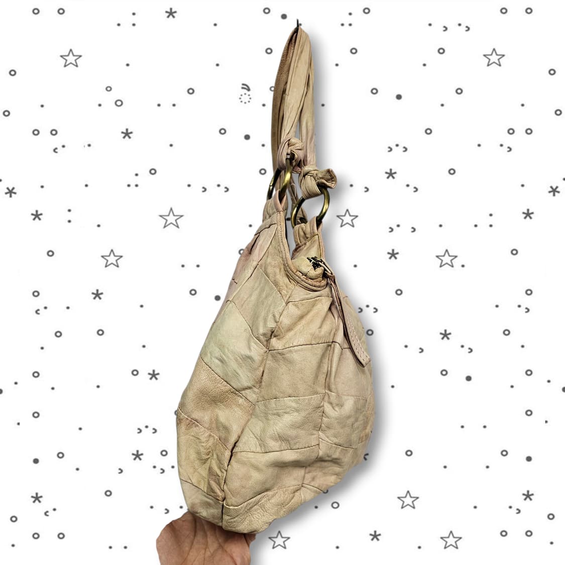 Maroon 양가죽 패치워크 토트백 상품이미지4