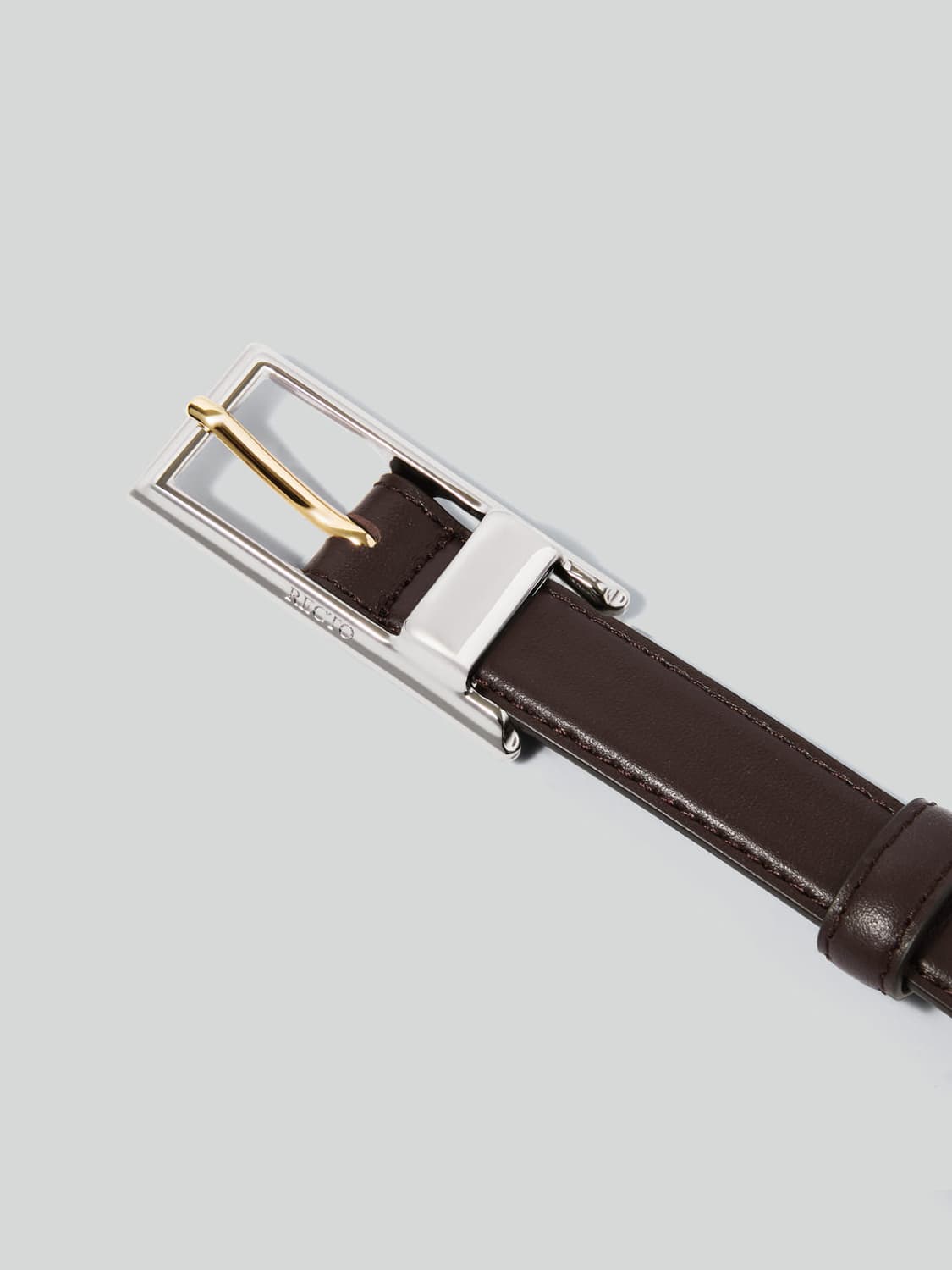 렉토 콘트라스트 시그니쳐 스퀘어 버클 벨트 브라운 상품이미지2