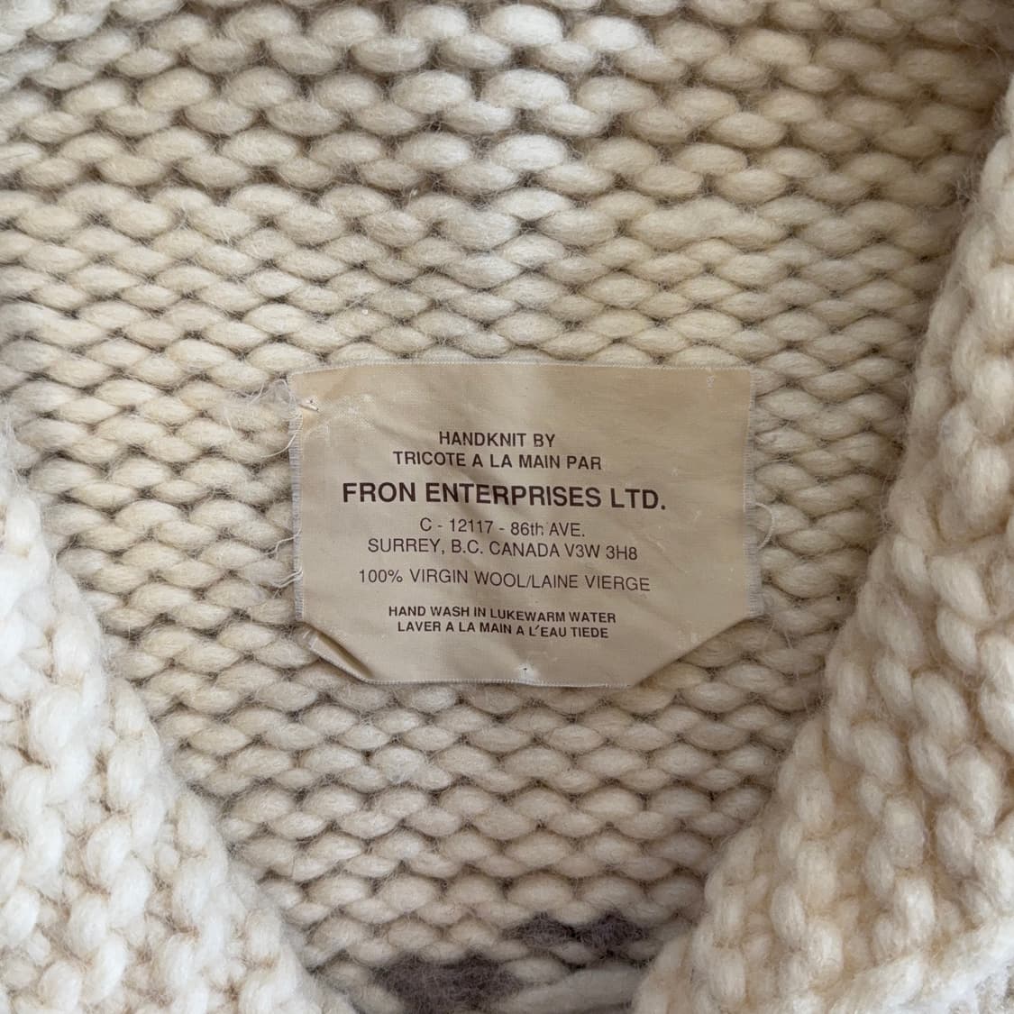 캐나다 핸드니트 버진울 코위찬 집업 가디건 상품이미지4