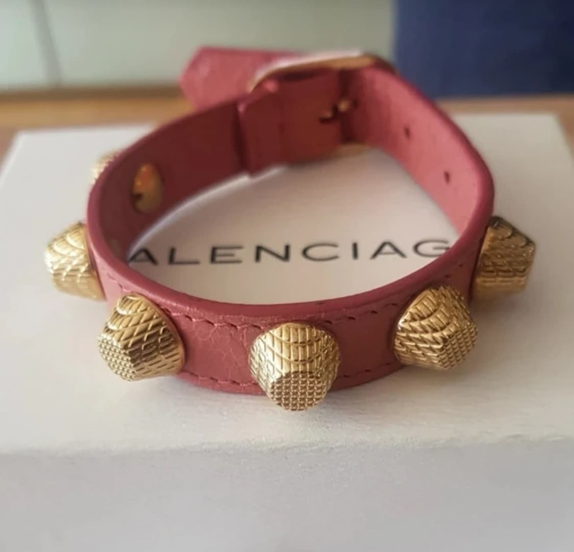 Balenciaga 발렌시아가 핑크 가죽 스터드 팔찌 상품이미지3
