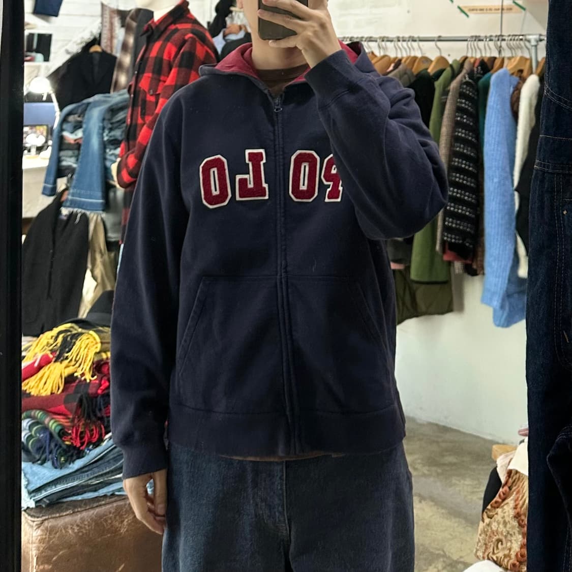 (착용컷) 폴로 랄프로렌 스웻 후드 집업 (남성용 100-103) 상품이미지3