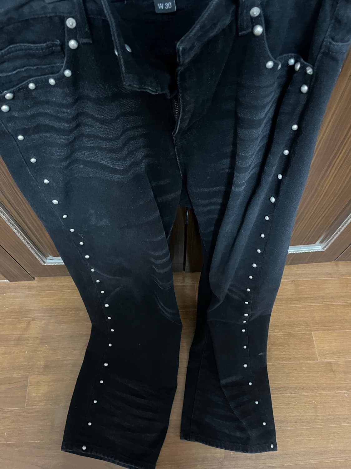 인세인 개러지 스터드 블랙 데님 팬츠 30 (스모크라이즈) 상품이미지4