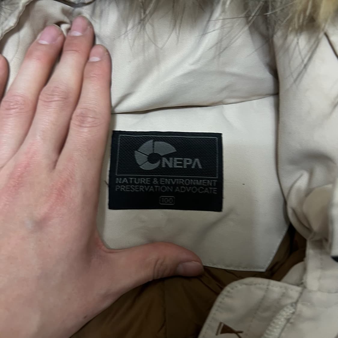 네파 여성 덕다운 퍼후드 롱패딩 L/100  상품이미지5