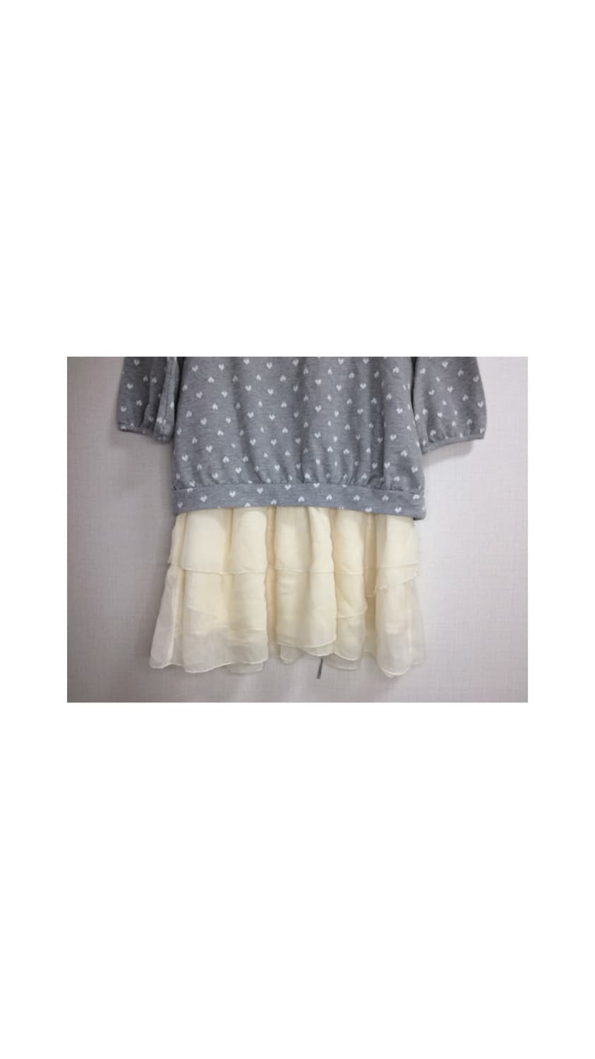 axes femme 엑시즈팜 그레이 하트 쉬폰 레이어드 원피스 튜닉 상품이미지3