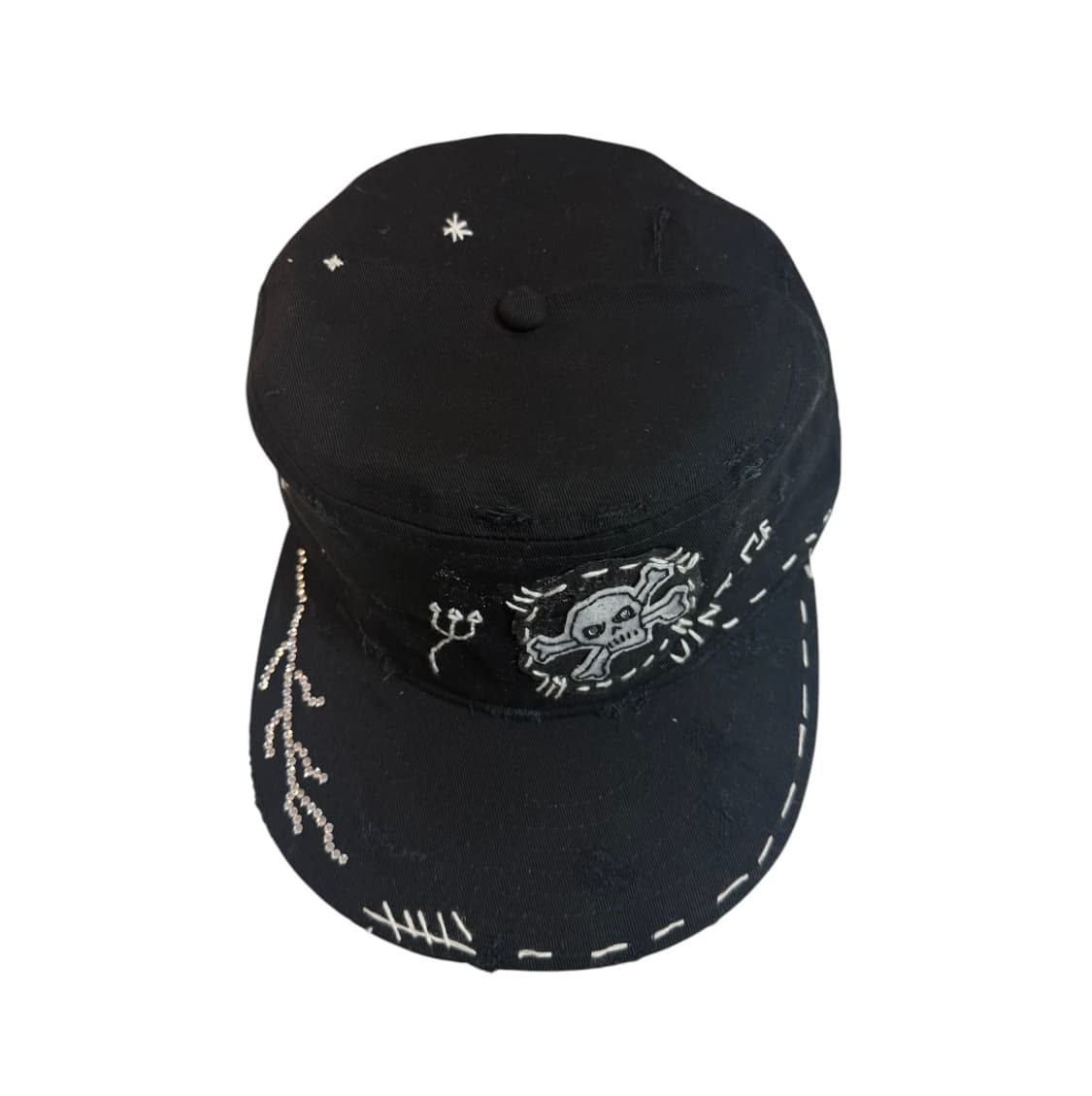 VINTAGE sashiko Skull Custom Pillbox Cap 상품이미지8