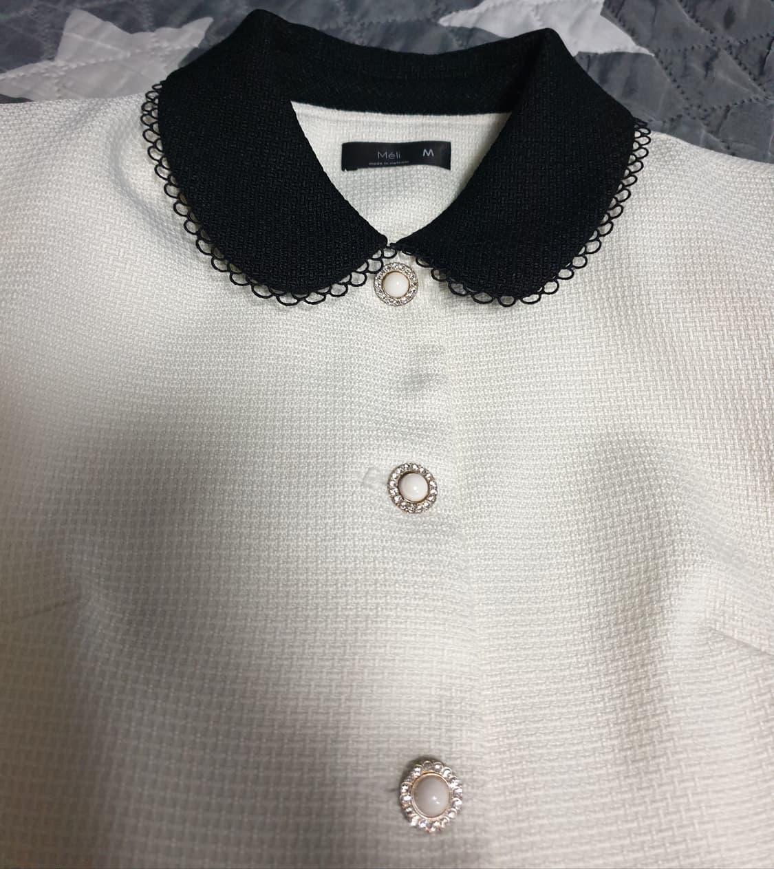 Meli 럭셔리 트위드 스커트 투피스 아이보리 (상:M 하:L) 상품이미지2