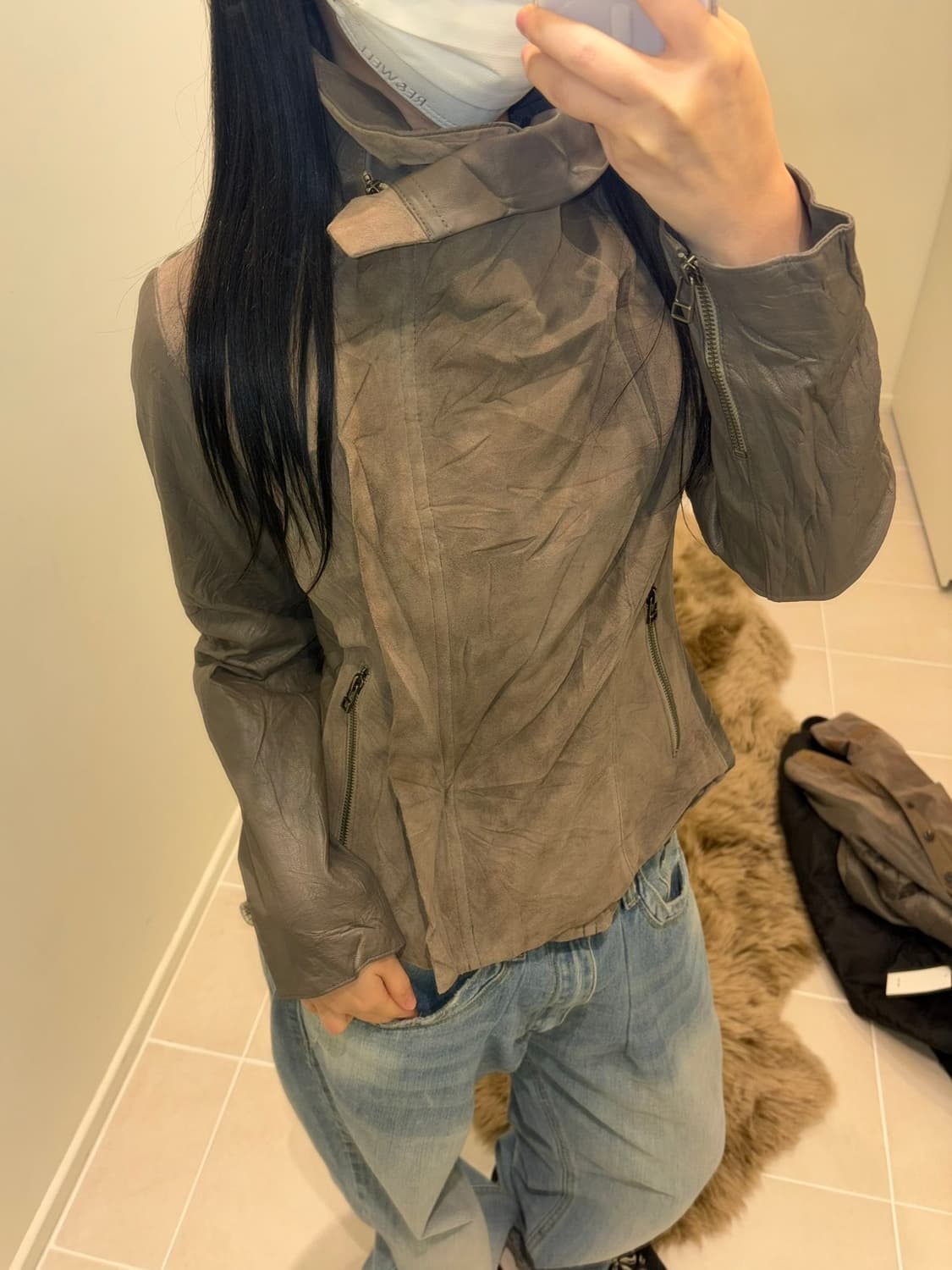 japanese vintage highneck leather jacket 상품이미지1