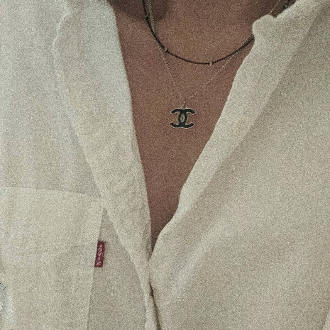 샤넬 빈티지 업사이클링 목걸이 제니 블랙 CC로고 상품이미지1