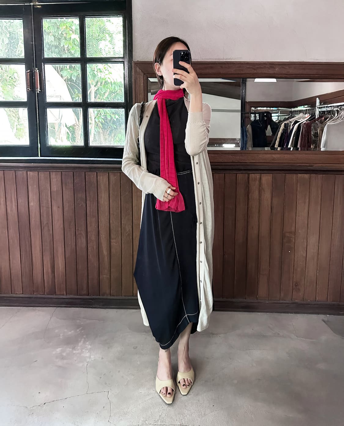 JPV shirring pink scarf 상품이미지6