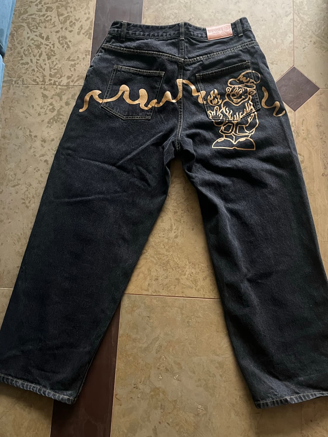 위캔더스 드워프 데님 팬츠 블랙 L 상품이미지2