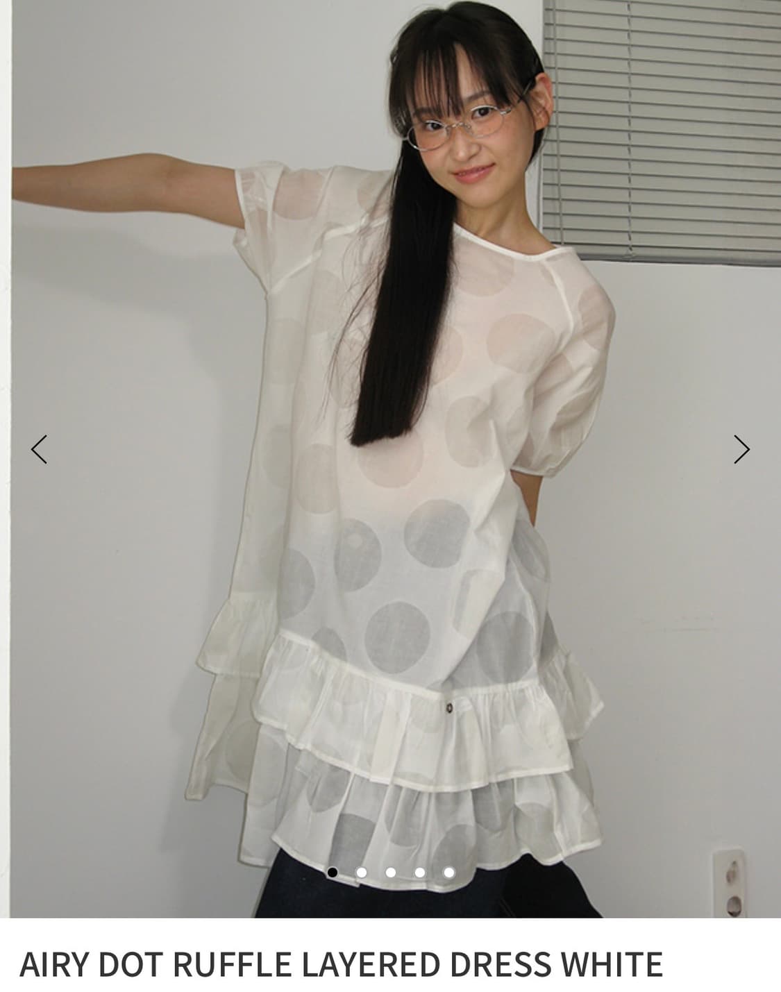 론론 도트 러플 원피스 상품이미지1