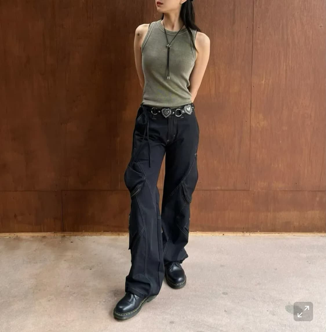 Washed Cargo Pants Black (M) 상품이미지1