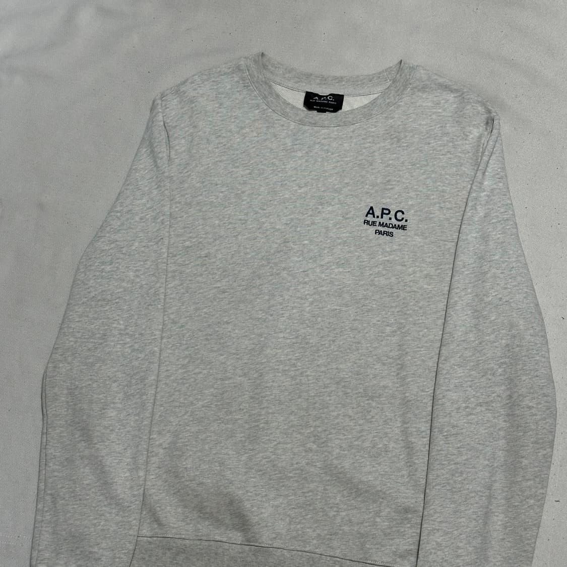 S A.P.C 라이더 로고 라이트 그레이 맨투맨 상품이미지1