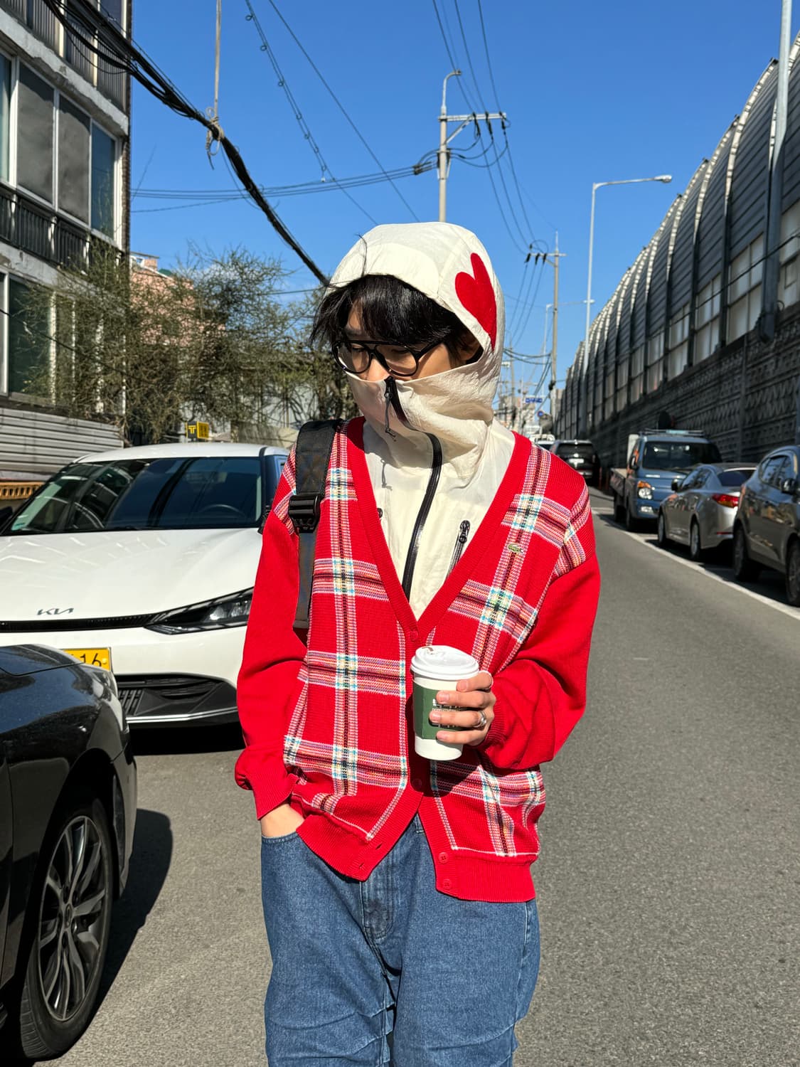 더뮤지엄비지터 러브 나일론 후드 베스트 상품이미지1