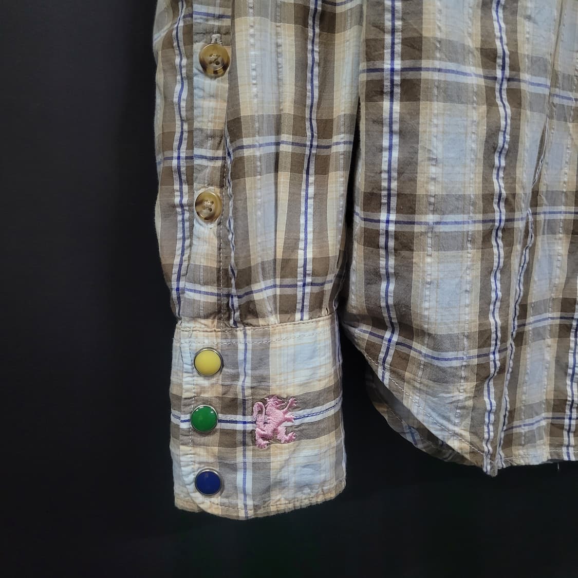 R.NEWBOLD 알뉴볼드 폴스미스 자수로고 웨스턴 체크 셔츠 상품이미지3