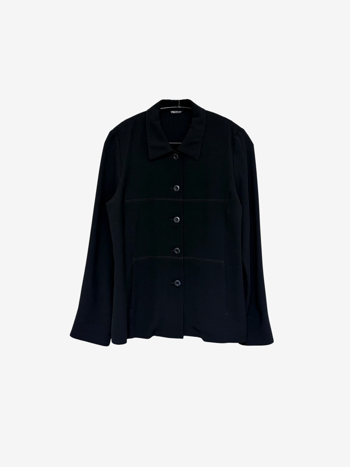 Stitch Detail Shirt Jacket – Black 상품이미지5