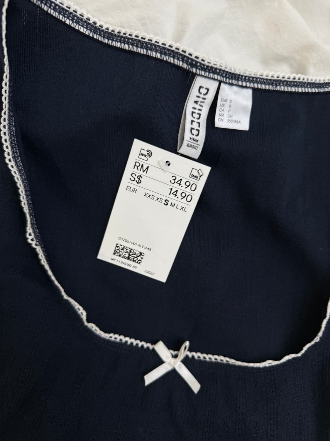 h&m 네이비 레이스 나시 브랜디멜빌 상품이미지2