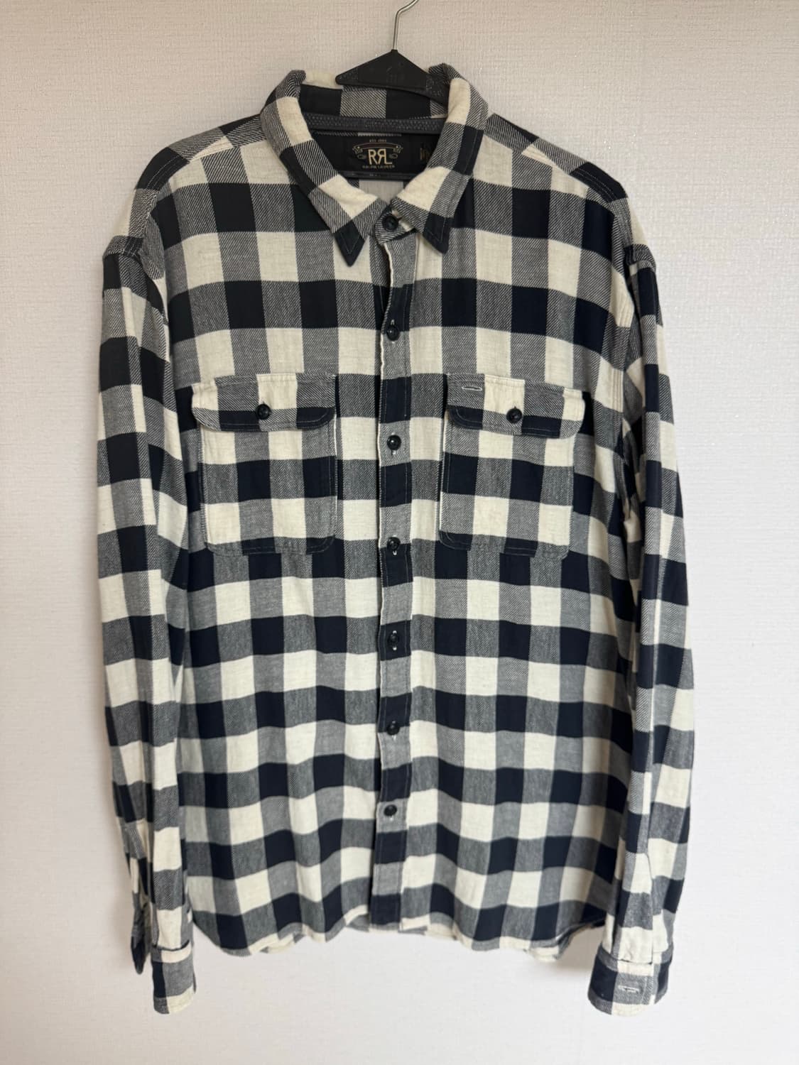 L RRL 버팔로 체크 트윌 워크 블랙 화이트 체크 셔츠 상품이미지1