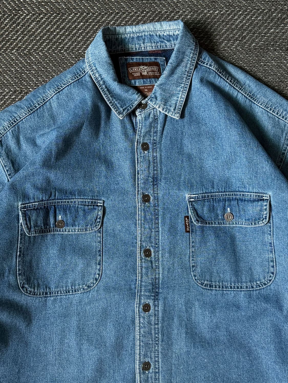 90s 리바이스 체크 플리스 라인 중청 데님셔츠 (110) 상품이미지2