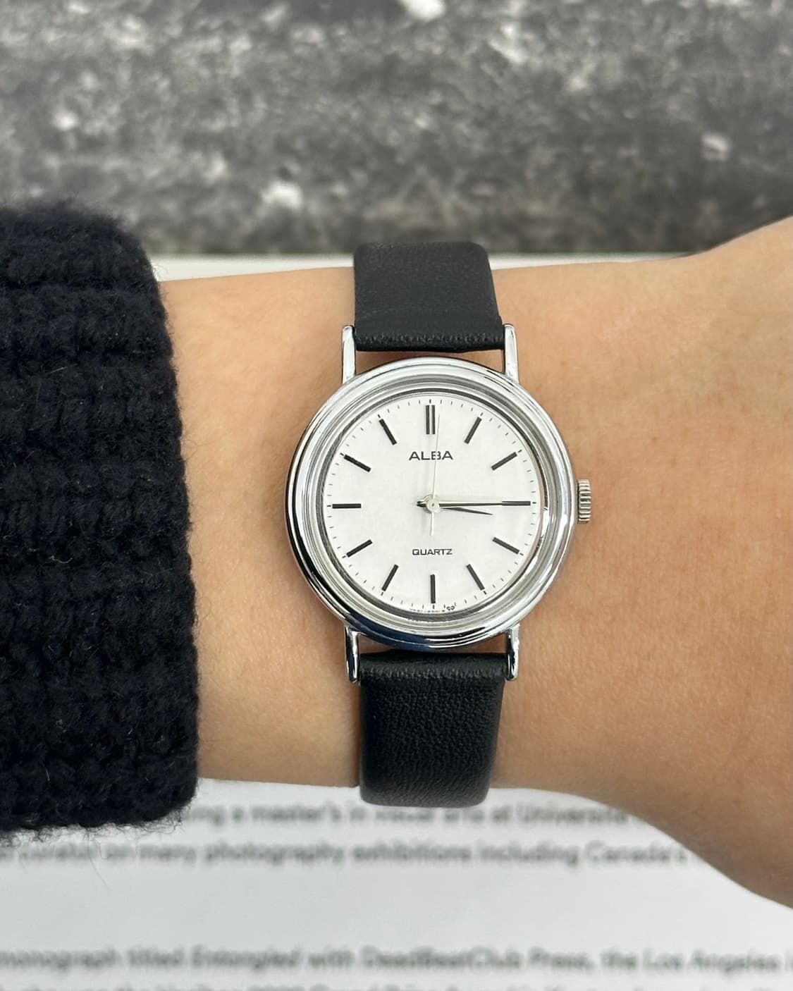 세이코 알바 라운드 실버 케이스 쿼츠 시계 상품이미지10