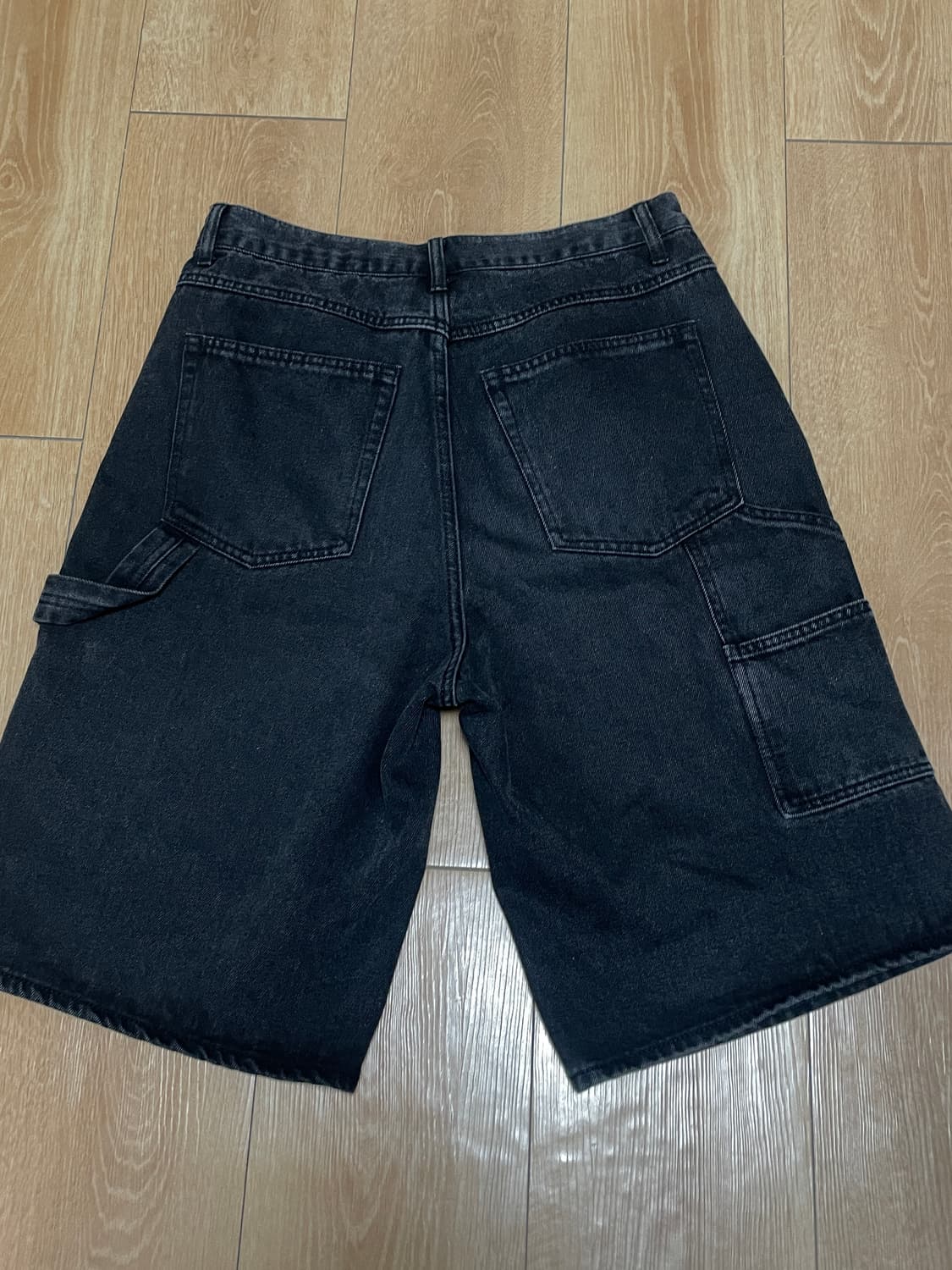 브랜디드 카펜터 데님 반바지 블랙 30 상품이미지2