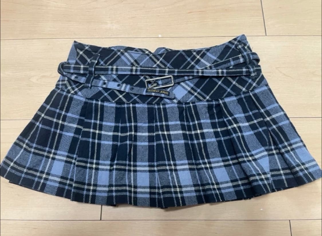 글로니 인디고 스커트 블루 s/m / 미니 플리츠 체크 소녀시대 태연 상품이미지3
