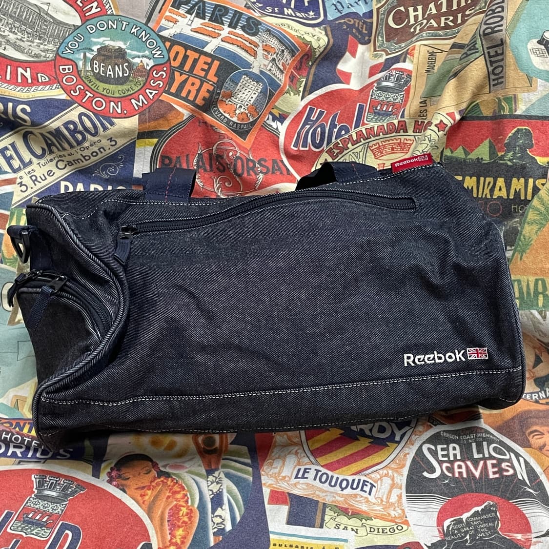 90s 리복 빅로고 데님 망치백 더플백  토트백 올드스쿨 가방 상품이미지3