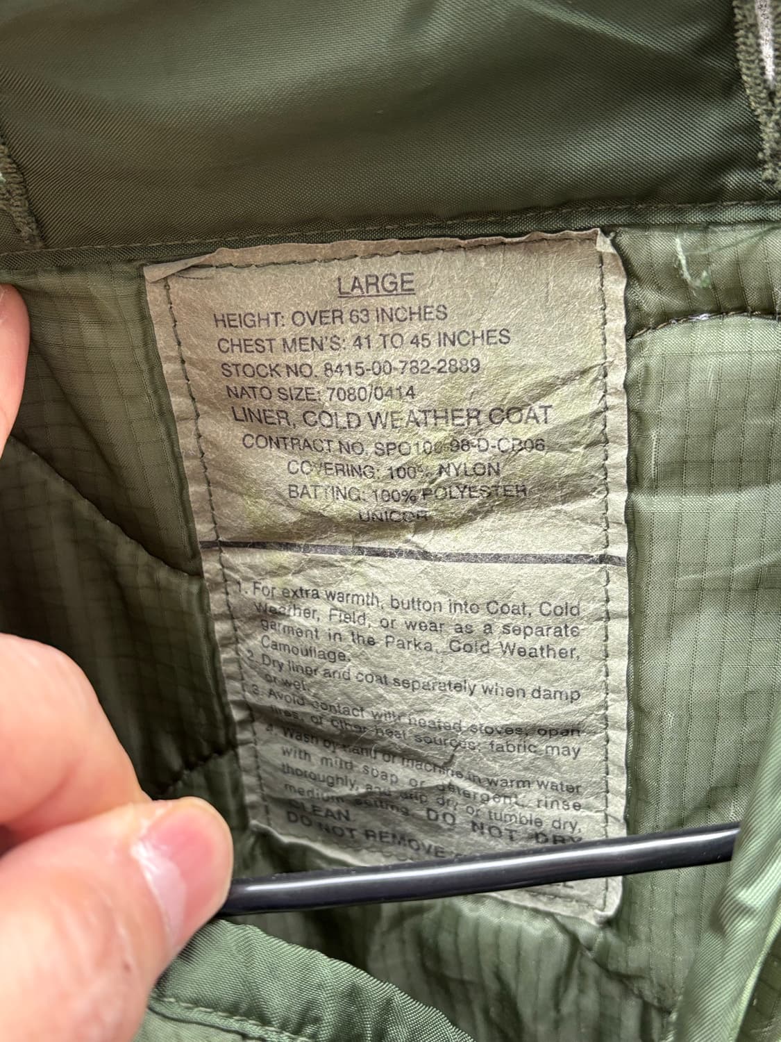 미군 오리지널 m65 라이너 (깔깔이)  L 상품이미지7