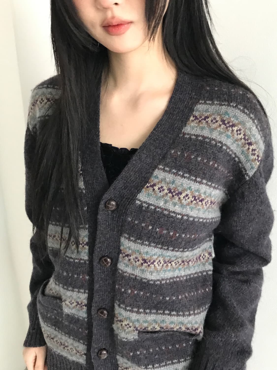 Mori Vintage Knit Cardigan(Grey) 상품이미지2