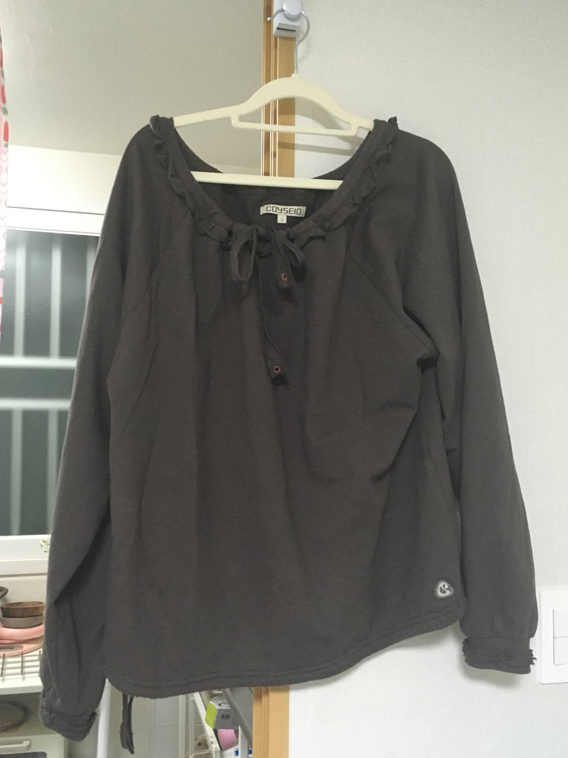 Coyseio DRAWSTRING LONG SLEEVE CHARCOAL1 상품이미지2