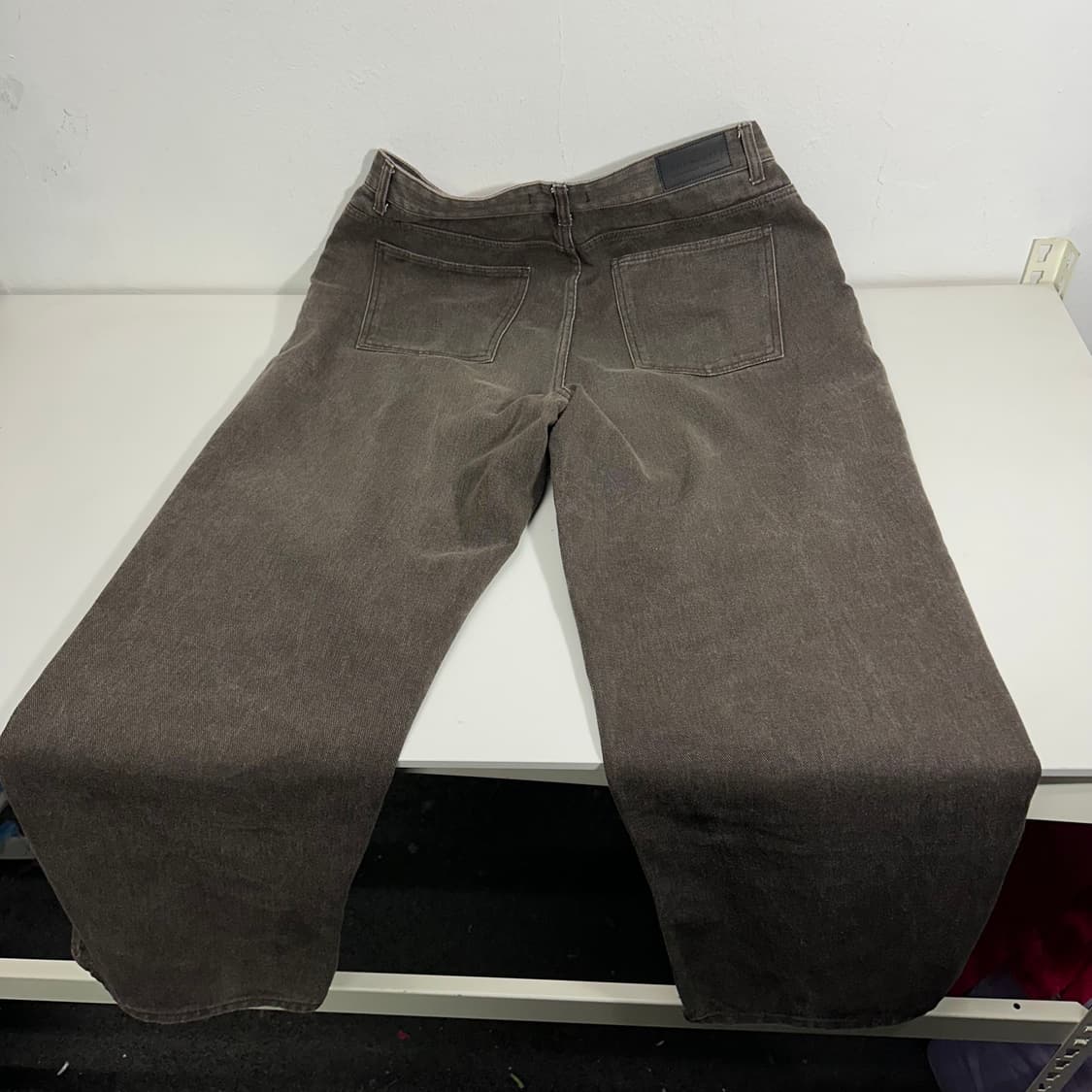 XL 드로우핏 하이웨스트 워턱 빈티지브라운 데님팬츠 상품이미지4