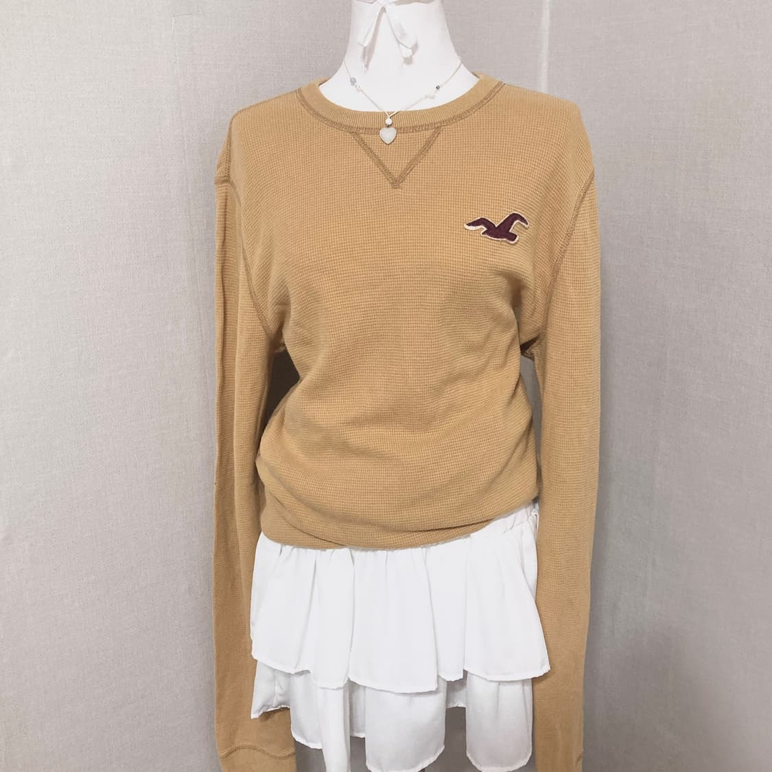 홀리스터 겨자 와플티셔츠 M 상품이미지1