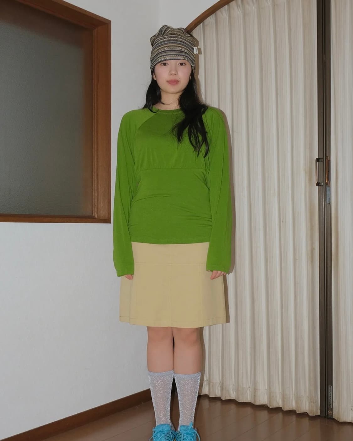 페스토 SLIM SHIRRING TEE GRASS 상품이미지3