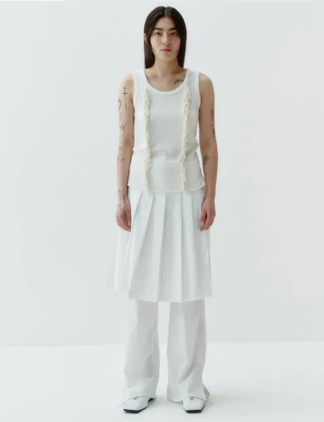 김미더영 pleats trouser skirt /ivory 상품이미지2