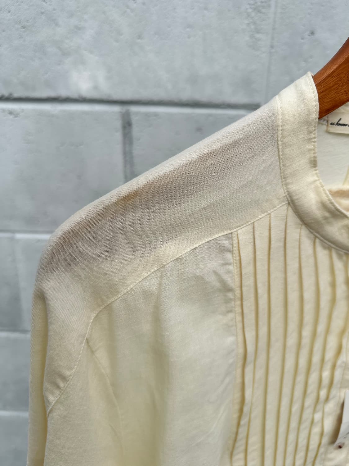 크림 린넨 핀턱 블라우스 상품이미지7