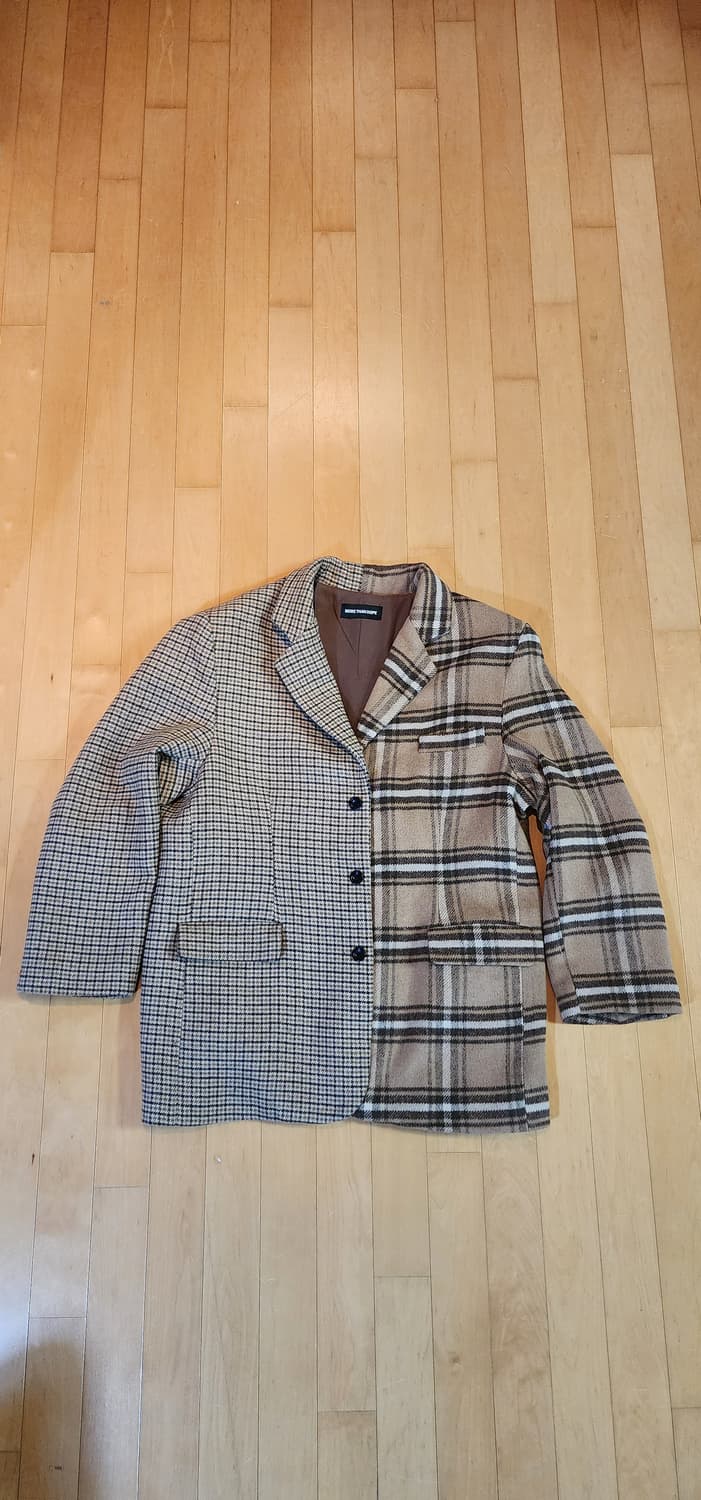 베이지 체크 자켓 XL 상품이미지5
