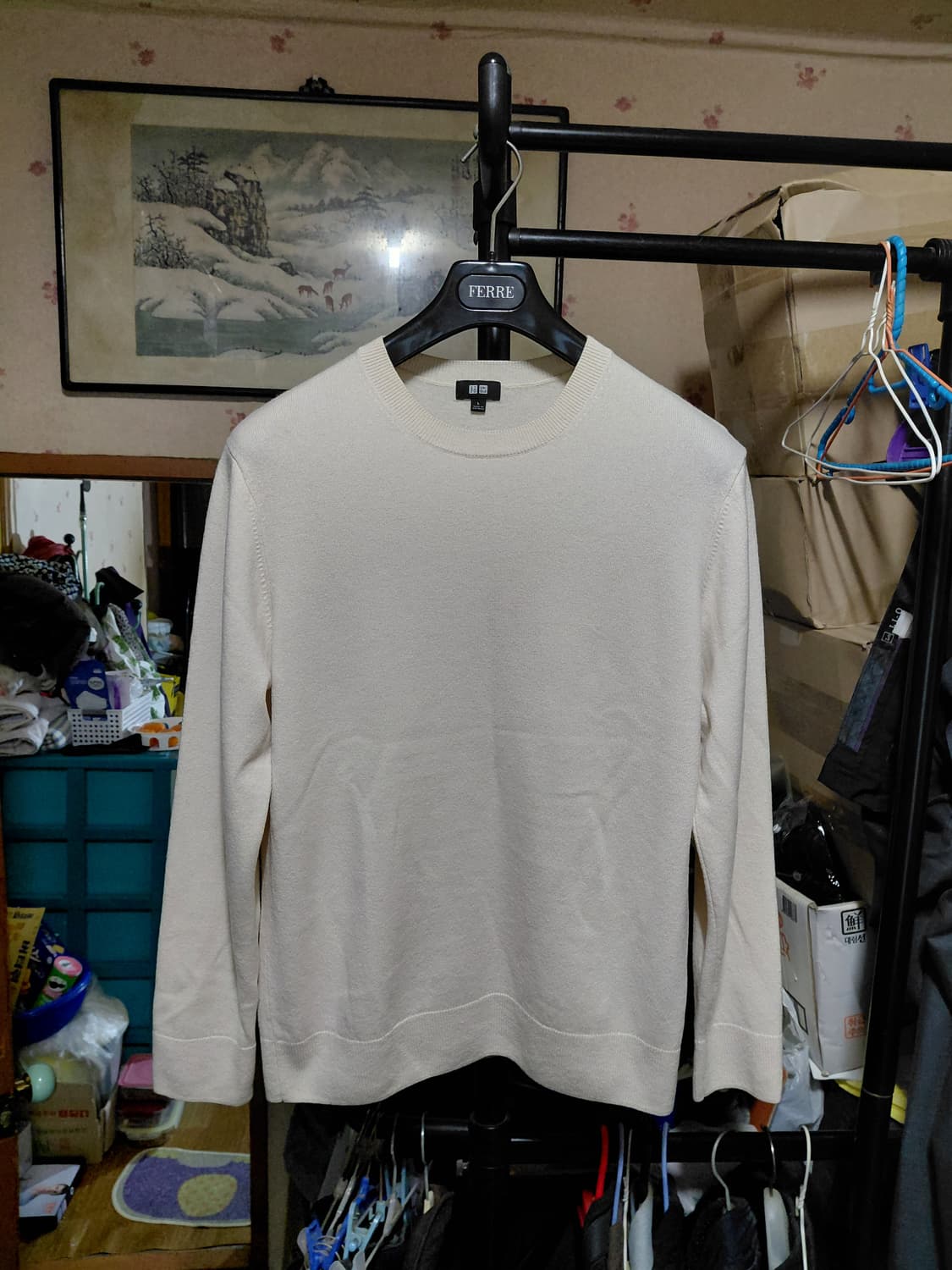 [유니클로]캐시미어100 라운드넥 니트 L(100)사이즈 상품이미지1