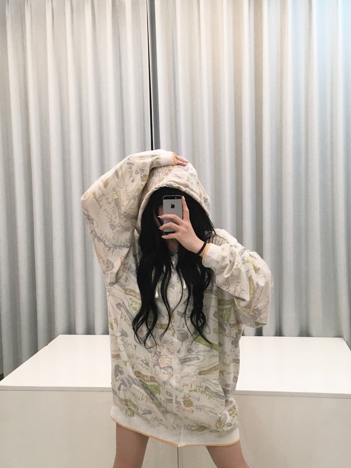 갸루 루즈핏 후드집업 상품이미지2