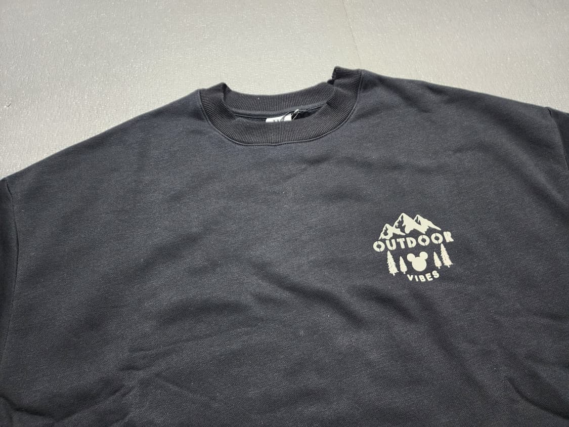 미사용 미키마우스 아웃도어 검정 기모 맨투맨티 상품이미지4