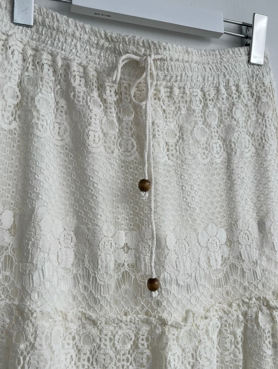 아이보리 프릴 레이스 롱 스커트 상품이미지2