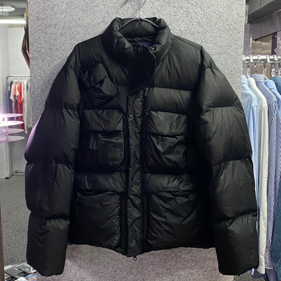 비슬러우 블랙 포켓 유틸리티 다운 숏 패딩 B3037  상품이미지2