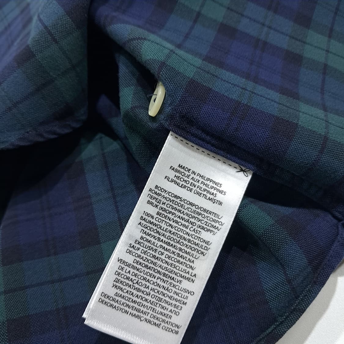 CL899 L 폴로 슬림핏 블랙워치 타탄체크 셔츠 남방 상품이미지6