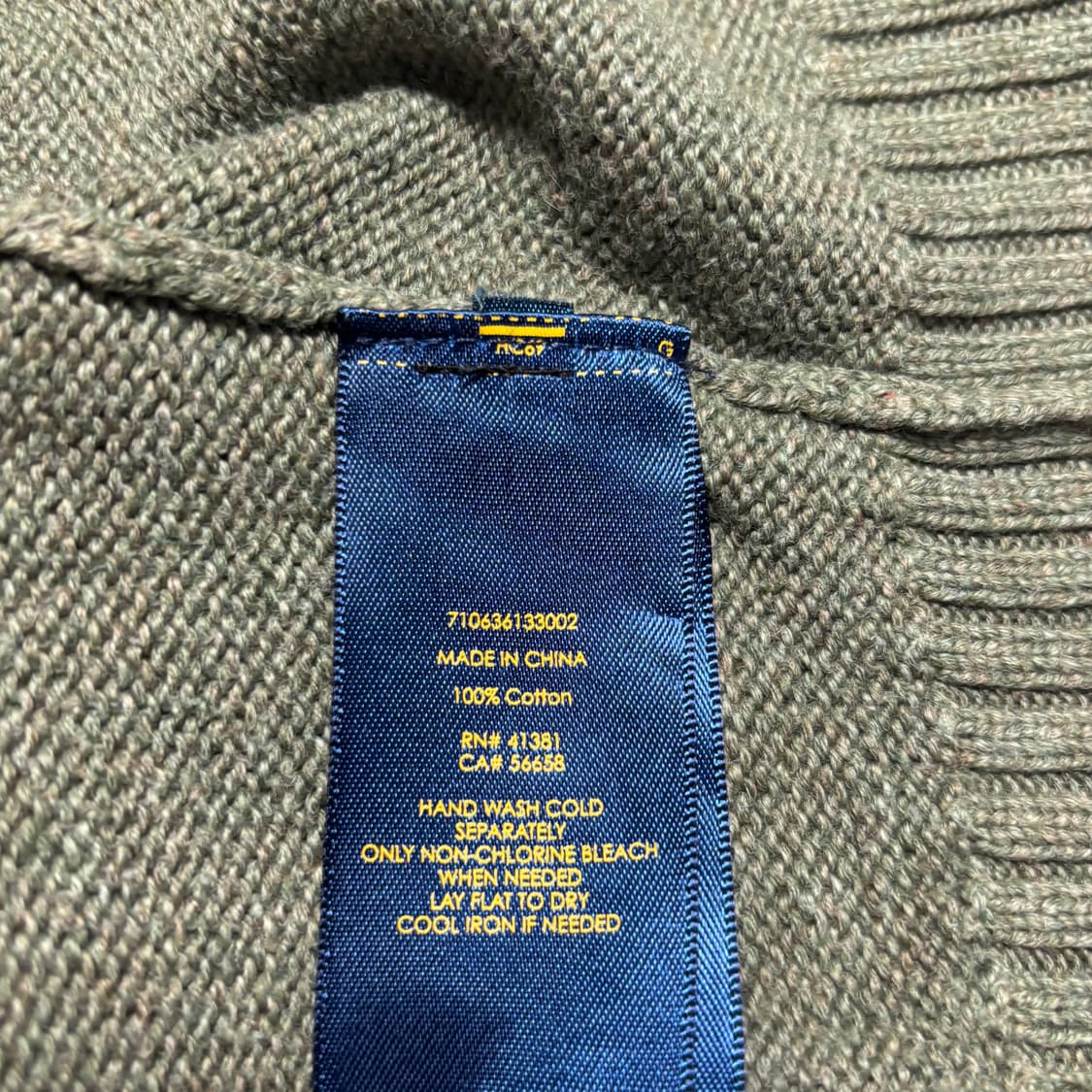 L 폴로랄프로렌 버건디 포니 코튼 그린 반집업 니트 상품이미지5