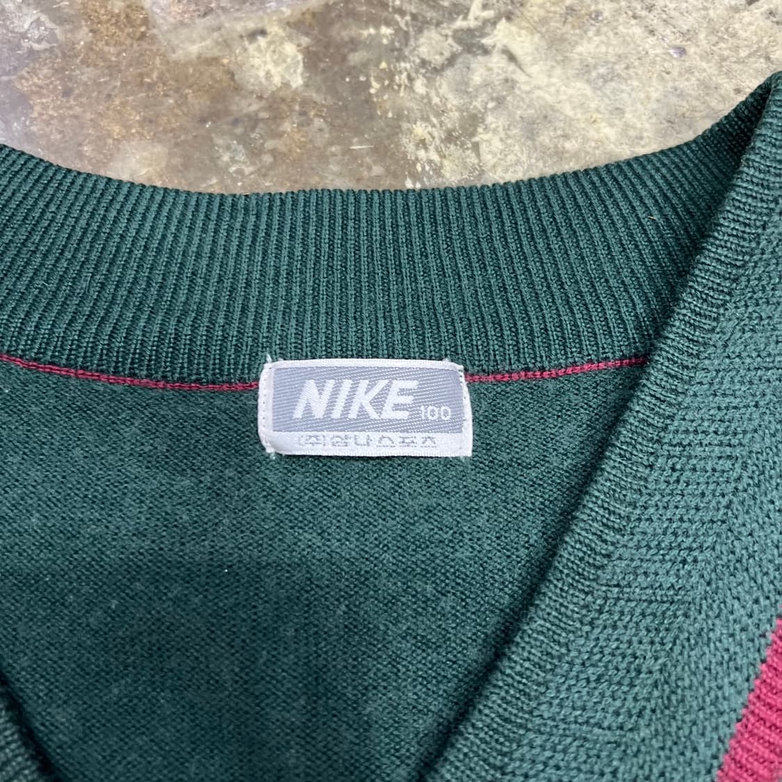 100) 90s 나이키 빈티지 브이넥 니트 스웨터 레어템 상품이미지3